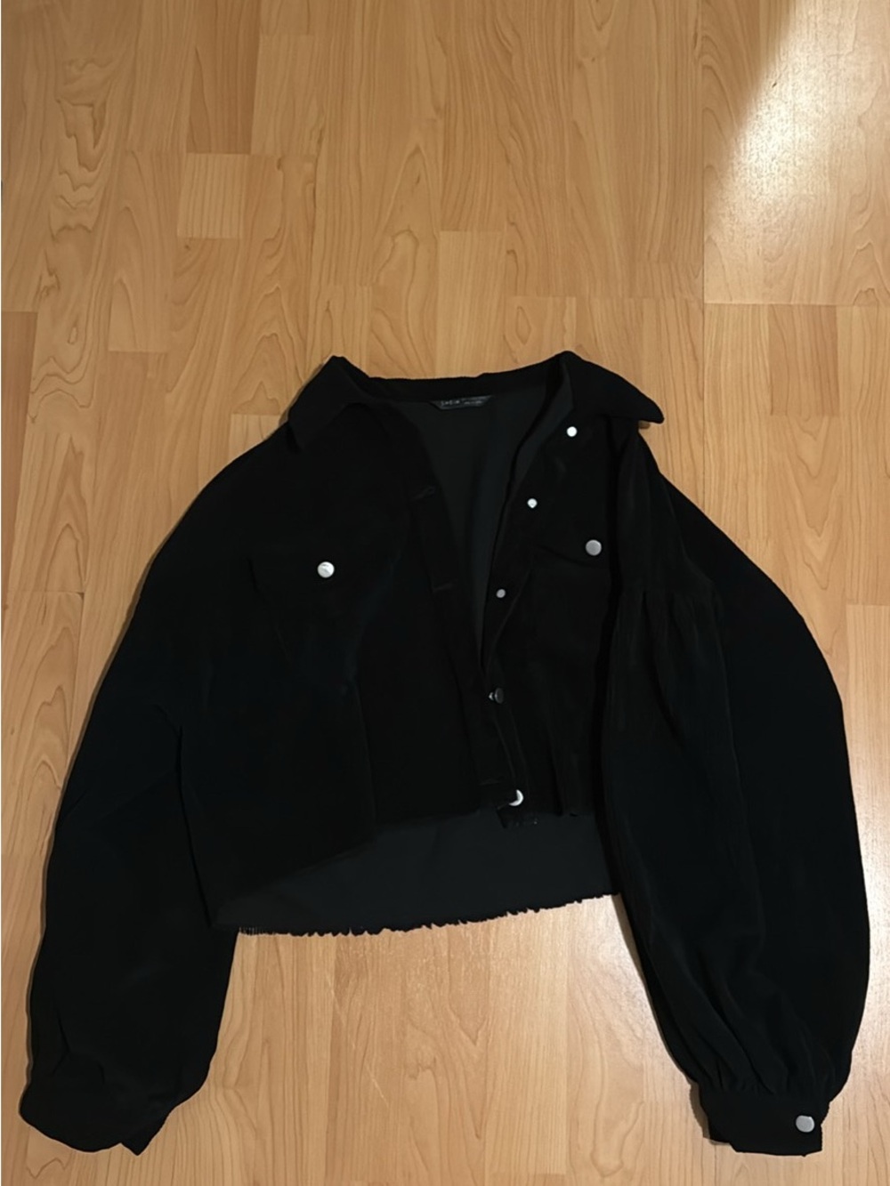 SHEIN Black Corduroy Cropped Jacket